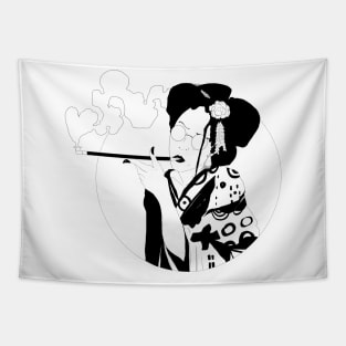 Smoking Geisha Tapestry