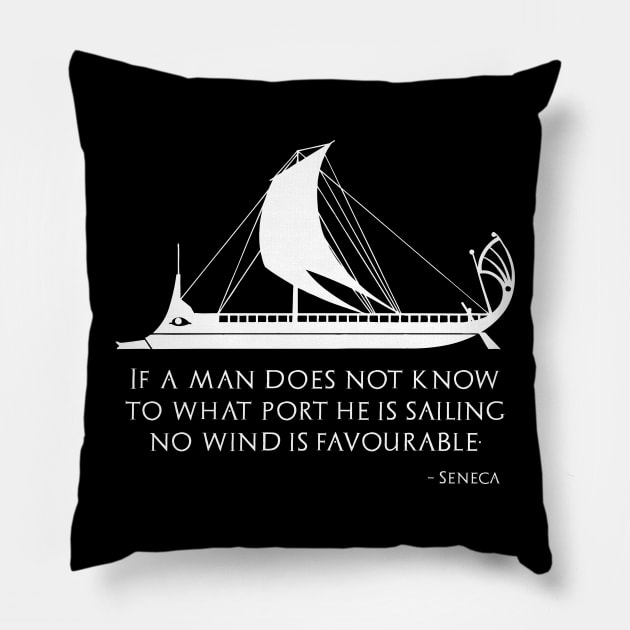 Ancient Roman Greek Stoic Philosophy Seneca Quote Pillow by Styr Designs