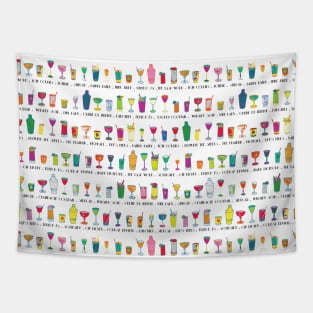 Line em Up! - Prohibition Cocktails pattern Tapestry