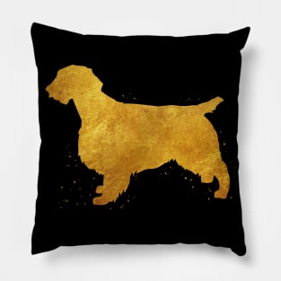 Welsh springer spaniel dog golden art Pillow