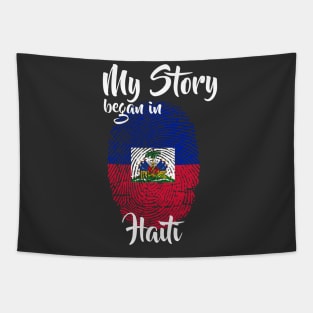 Haiti Flag Fingerprint My Story DNA Haitian Tapestry