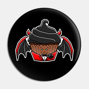 Cute Devil Demon Cupcake - Cursed Junk Food for Halloween - Cupcake Pin