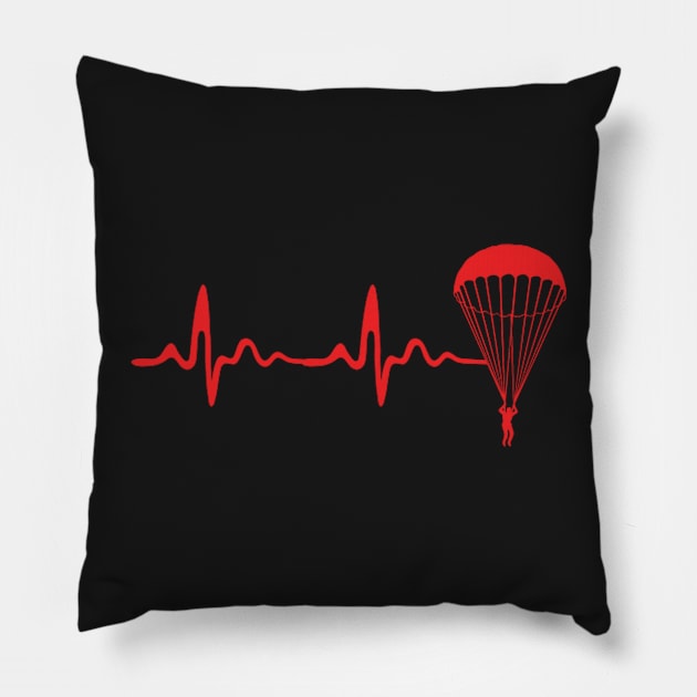 skydive heartbeat Pillow by Zluenhurf