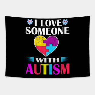 I Love Someone with Autism Awareness Tapestry