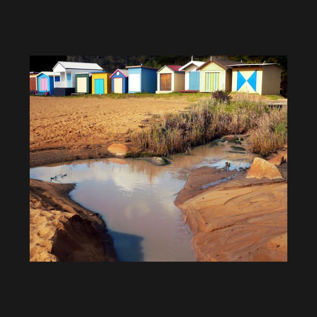 Bathing Boxes, Mornington Beach 2 by rozmcq