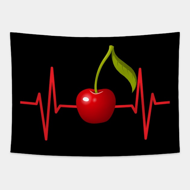 My heart beats for cherries Tapestry by MissMorty2