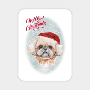 Shih Tzu Merry Christmas Santa Dog Magnet