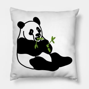 Giant Panda having lunch Pillow