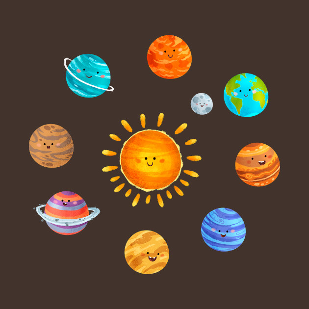 Planetas infantiles fondo blanco - Solar System - Phone Case