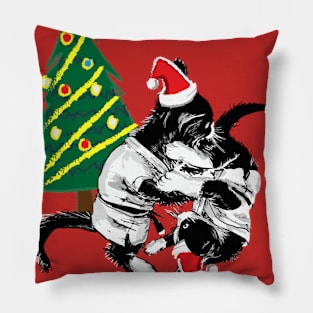 cat jitsu for christmas Pillow