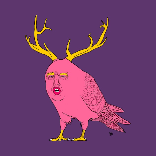 Flying Donald Trump Pigeon Elk by Joodls