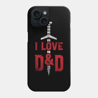 I Love D&D (Sword) Phone Case