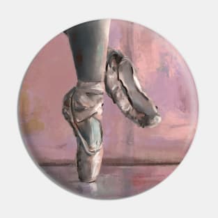 Ballet Shoes Painting in Pink Salmon Background Pin