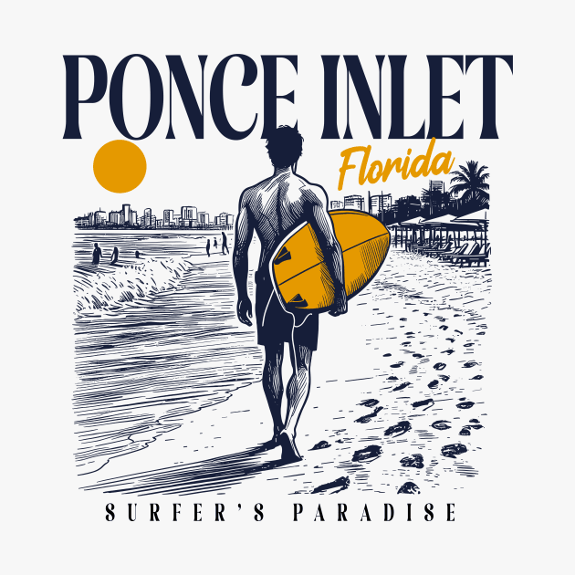 Vintage Surfing Ponce Inlet, Florida // Retro Surfer Sketch // Surfer's Paradise by Now Boarding