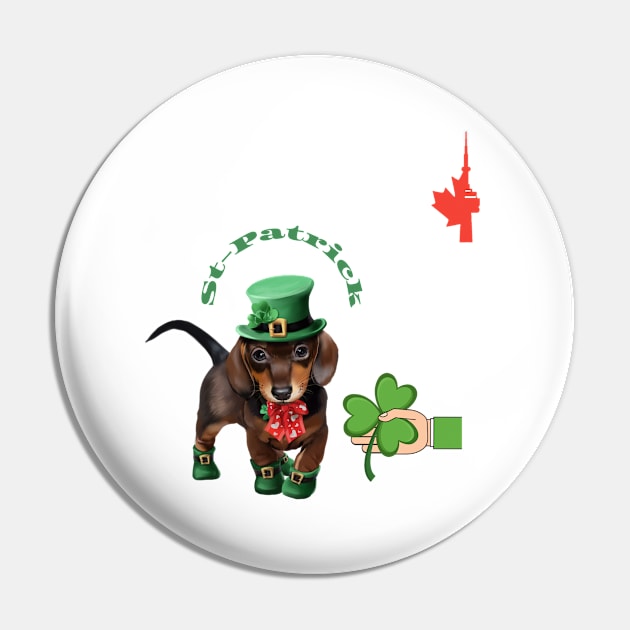 St Patrick Day With A Dog Hat, Cute Dog KlubNocny Pin by KlubNocny