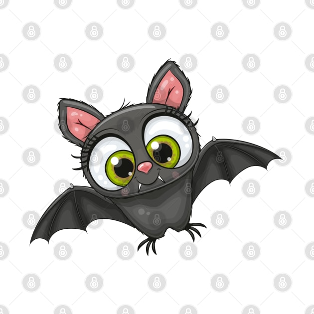 Cute bat with cute green eyes by Reginast777