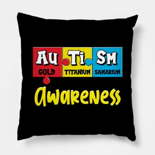 Autism Awareness Puzzle Chemical Periodic Table Pillow