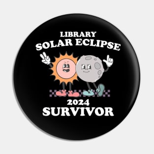 Funny Librarian Solar Eclipse 2024 Shirt, Trendy Public Library Program Bookish Pin