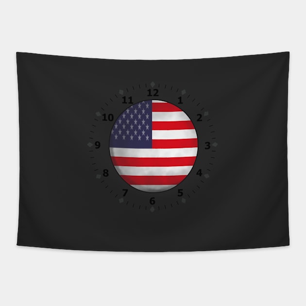 usa flag clock Tapestry by persa