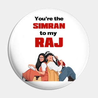 DDLJ , RAJ and SIMRAN, DDLJ , Bollywood, India movie, Desi, Valentines Pin