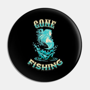 Gone Fishing Mermaid Sunset Pin