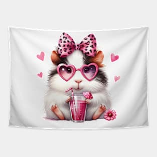 Valentine Hamster Drinking Ice Cream Tapestry