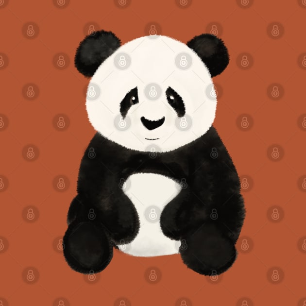 Panda Bear with an Orange Background by NattyDesigns