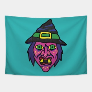 Vintage Halloween witch decoration tee shirt Tapestry