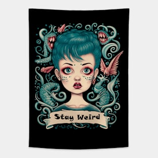 Stay Weird Tapestry