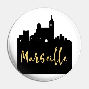 MARSEILLE FRANCE DESIGNER SILHOUETTE SKYLINE ART Pin