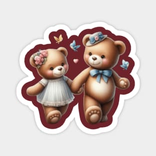 Teddy Bear  Cute Couple Magnet