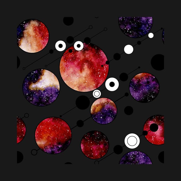 Bright Red Nebula and Circles by Cordata