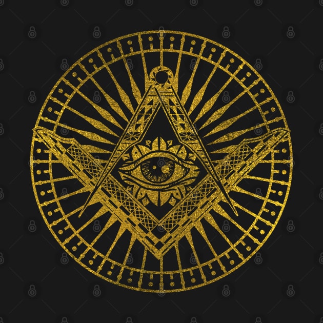 All Seeing Mystic Eye in Masonic Compass by Nartissima