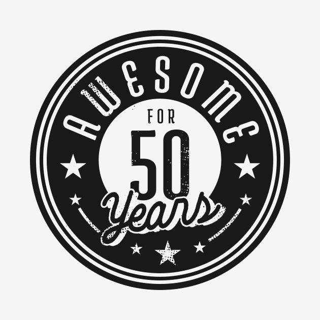 Vintage Awesome for 50 Years // Retro 50th Birthday Celebration B by Now Boarding