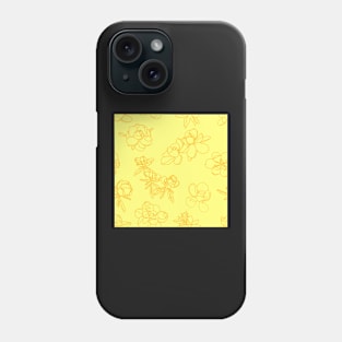 Magnolia Sketch Repeat Gold on Yellow 5748 Phone Case