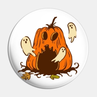 Halloween scary evil pumpkin funny pumpkin head Pin