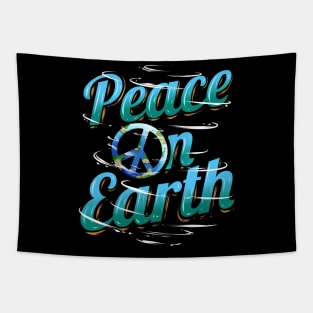 Logo Peace On Earth For Earth Day Tapestry