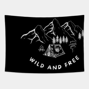 Wild and Free Camping Tapestry