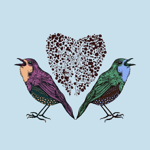 Love Birds by minniemorrisart