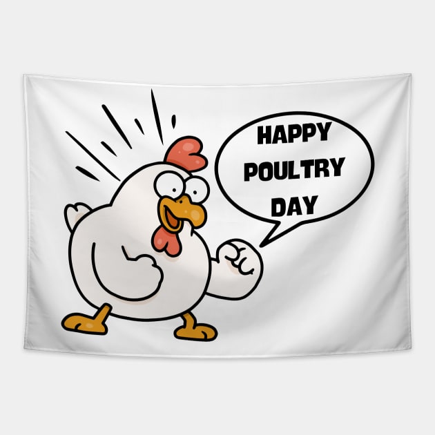 Happy Poultry Day-Funny Chicken Tapestry by Magnificent Butterfly