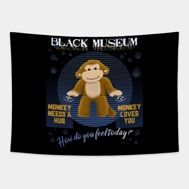 Monkey Black museum Tapestry by atizadorgris