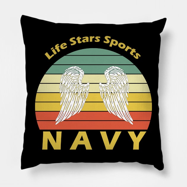 Sport Navy Pillow by Rizaldiuk