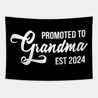 Promoted To Grandma Est 2024 Cute Soon Grandmother Tapestry