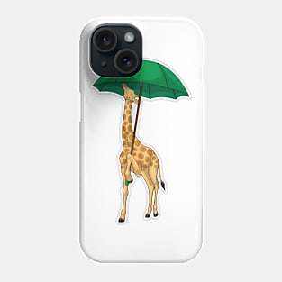 Giraffe Raining Umbrella Phone Case