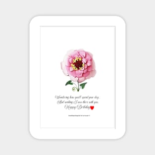 Printed zinnia flower card Magnet