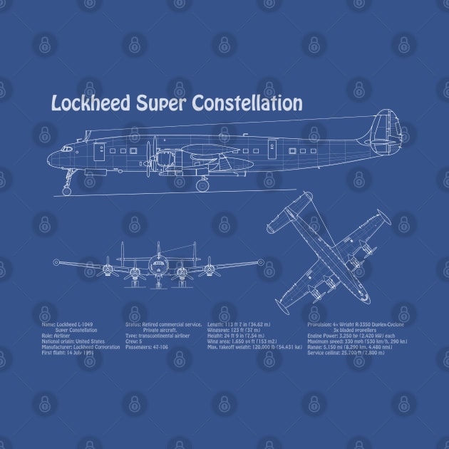 Lockheed L-1049 Super Constellation Blueprint Plan - ADpng by SPJE Illustration Photography