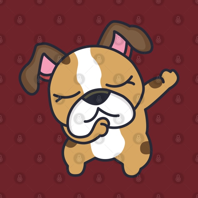 Dabbing French Bulldog Cute Dog cartoon by Kawaii Bomb