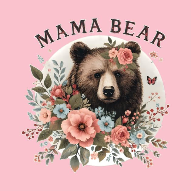 Floral Mama Bear by WolfeTEES