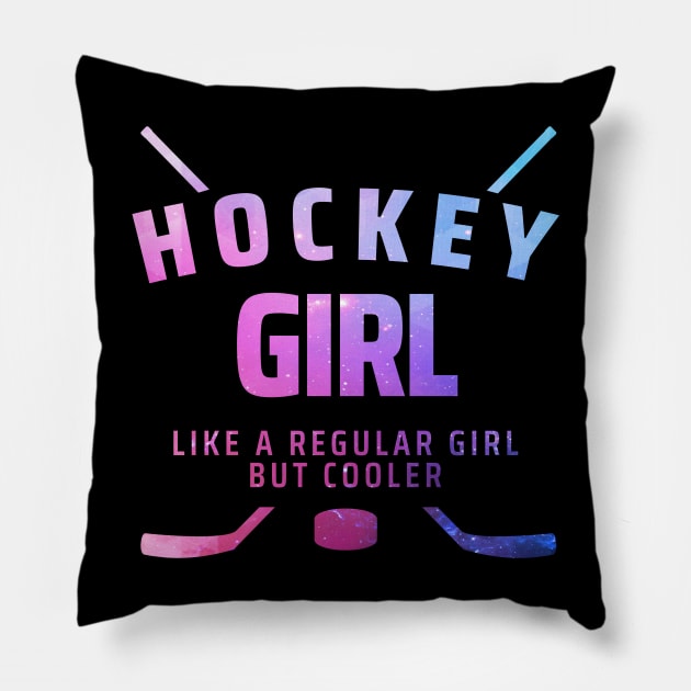 hockey girl Pillow by Mandala Project