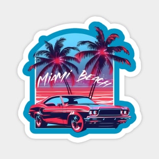 Muscle car. Miami beach Magnet